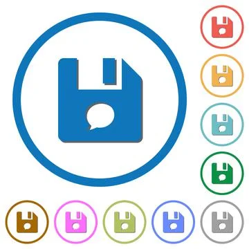 File comment icons with shadows and outlines Stock Illustration