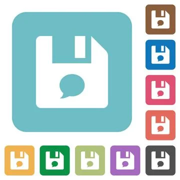 File comment rounded square flat icons Stock Illustration
