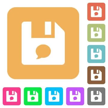 File comment rounded square flat icons Stock Illustration