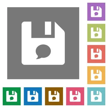File comment square flat icons Stock Illustration