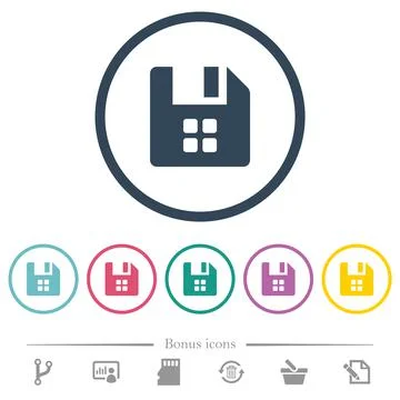File components flat color icons in round outlines Stock Illustration