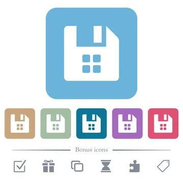 File components flat icons on color rounded square backgrounds イラスト素材