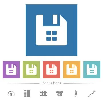 File components flat white icons in square backgrounds Stock Illustration