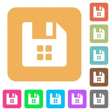 File components rounded square flat icons Stock Illustration