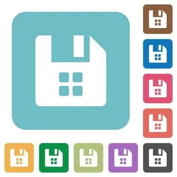 File components rounded square flat icons Illustrazione stock