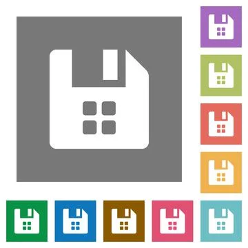 File components square flat icons イラスト素材