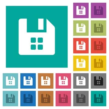 File components square flat multi colored icons Illustrazione stock