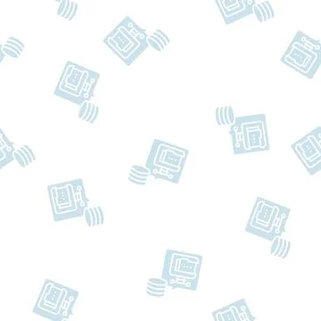 File compression digital processing glyph seamless pattern Illustrazione stock