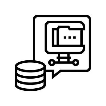 File compression digital processing line icon vector illustration Stock Illustration