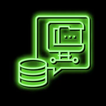 File compression digital processing neon glow icon illustration Stock Illustration