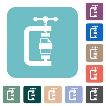 File compression solid rounded square flat icons Stock Illustration