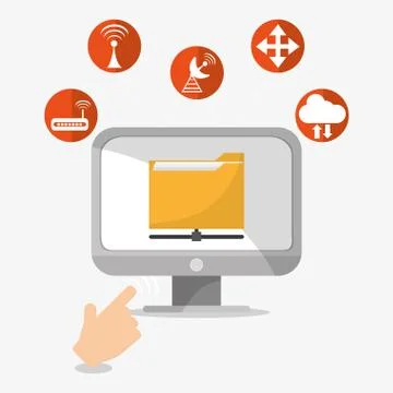 File computer and document design 스톡 일러스트