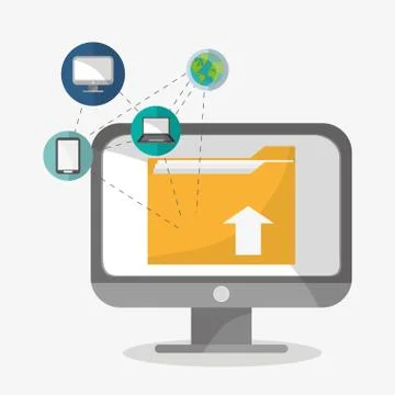 File computer and document design Illustrazione stock