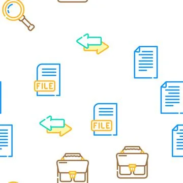 File Computer Digital Document Icons Set Vector Illustrazione stock