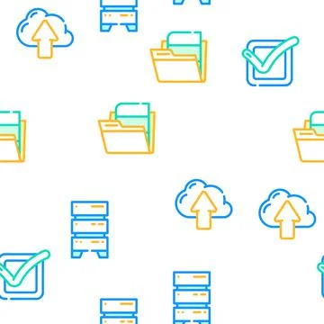 File Computer Digital Document Icons Set Vector 스톡 일러스트