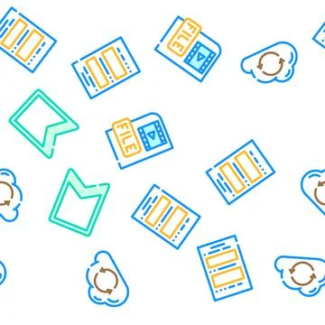 File Computer Digital Document Icons Set Vector Illustrazione stock