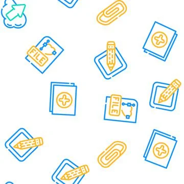 File Computer Digital Document Icons Set Vector Illustrazione stock