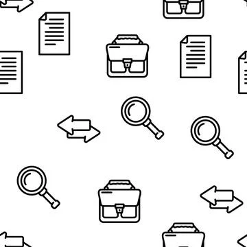 File Computer Digital Document Vector Seamless Pattern Stock Illustration