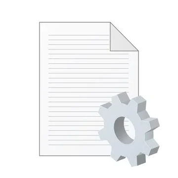 File computer document with gear icon Settings icon or instruction Stock Illustration