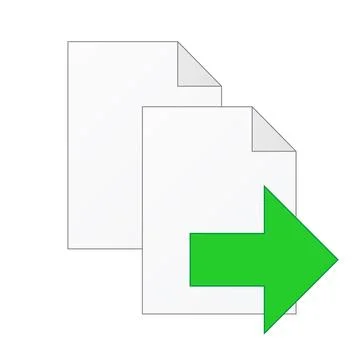 File computer document icon with copy or move arrow isolated on white backg.. Stock Illustration