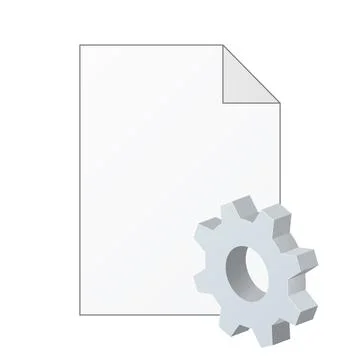 File computer document icon with gear icon Settings icon or instruction Illustrazione stock