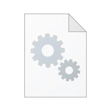 File computer document icon with gears isolated on white background Stock Illustration