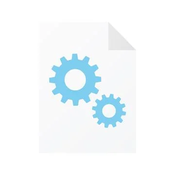 File computer document icon with gears isolated on white background Stock Illustration