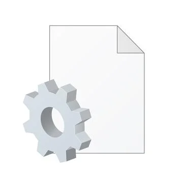 File computer document Settings icon isolated on white background Illustrazione stock