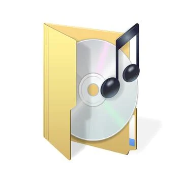 File computer folder with compact disk and music icon isolated on white bac.. Illustrazione stock