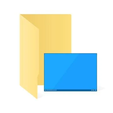 File computer folder with desktop icon isolated on white background Stock Illustration