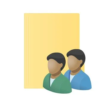 File computer folder with human icon isolated on white background Stockillustratie