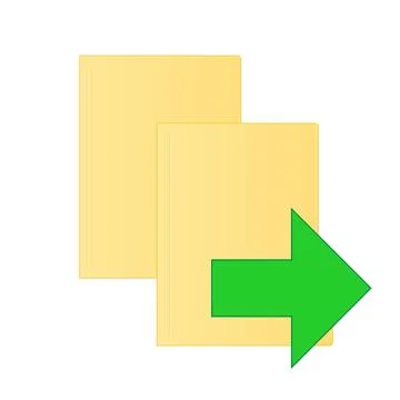 File computer folder icon with copy or move arrow isolated on white backgroun Illustrazione stock