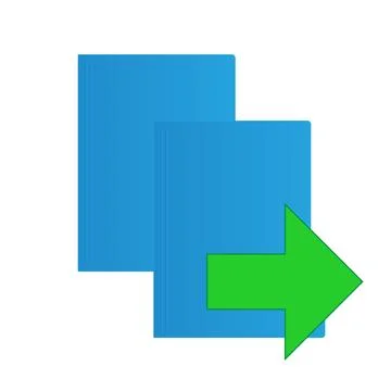 File computer folder icon with copy or move arrow isolated on white backgroun イラスト素材