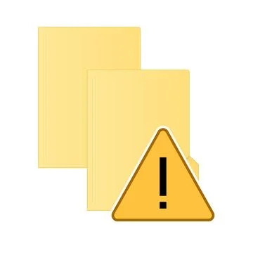 File computer folder icon with error isolated on white background Illustrazione stock