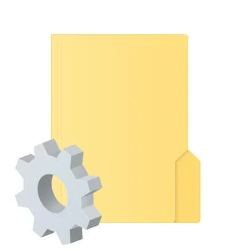 File computer folder icon with gear icon Settings icon or instruction Illustrazione stock