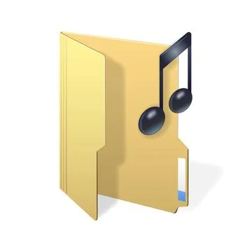 File computer folder with music note icon isolated on white background Stock Illustration