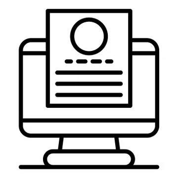 File computer recruitment icon, outline style Illustrazione stock