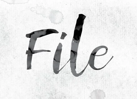 File Concept Painted in Ink Stock Illustration