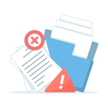 File concept rejected or corrupted. Document cannot be opened. Stock Illustration