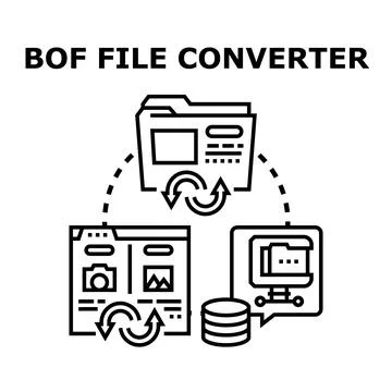 File converter exchanging digital document formats Stock Illustration