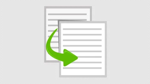 File copy animation green arrow Stock Footage 332660930