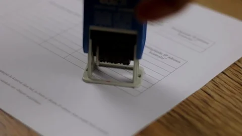 File copy stamp stamping document stamp Stock Footage 72248406