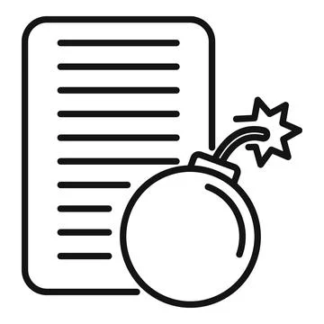 File data bomb icon outline vector. Hacker error Stock Illustration