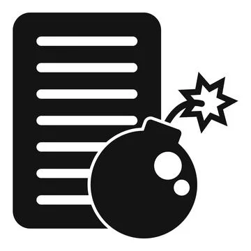 File data bomb icon simple vector. Hacker error Stock Illustration