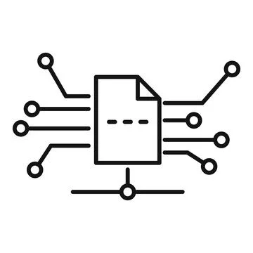 File data icon, outline style Stock Illustration