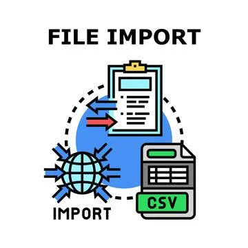 File data import process and digital transfer Illustrazione stock
