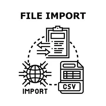 File data import process and digital transfer Stock Illustration
