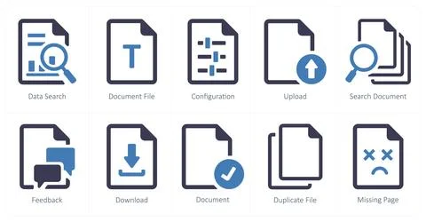 File as data search, document file, configuration Stock Illustration