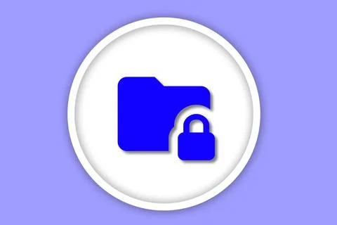 File data security and privacy padlock on a purple background. Stock Illustration