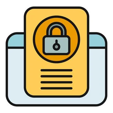 File data security with padlock icon concept Illustrazione stock